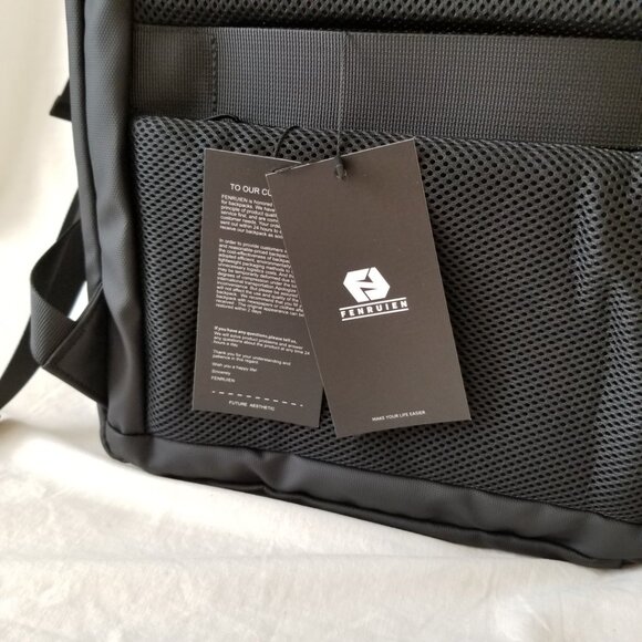 NWT! Fenruien Expandable Waterproof Laptop Backpack w/USB Cord & Luggage Strap - Picture 14 of 15